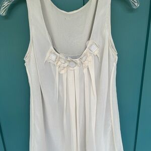 Elegant Cream Silk Lined Sleeveless Top